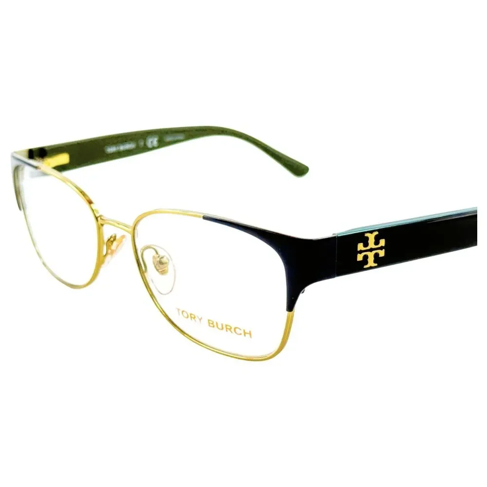 Tory Burch TY1051 Womens Metal Eyeglass Frame 3104 Gold Navy 52-16 Spring Hinges